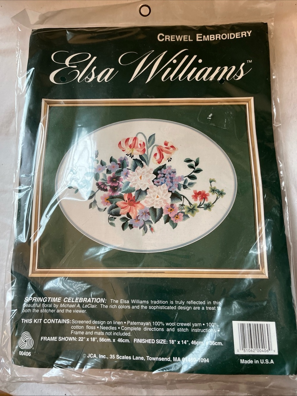 NOS "Springtime Celebration" Elsa Williams JCA Crewel Embroidery Kit # 00406